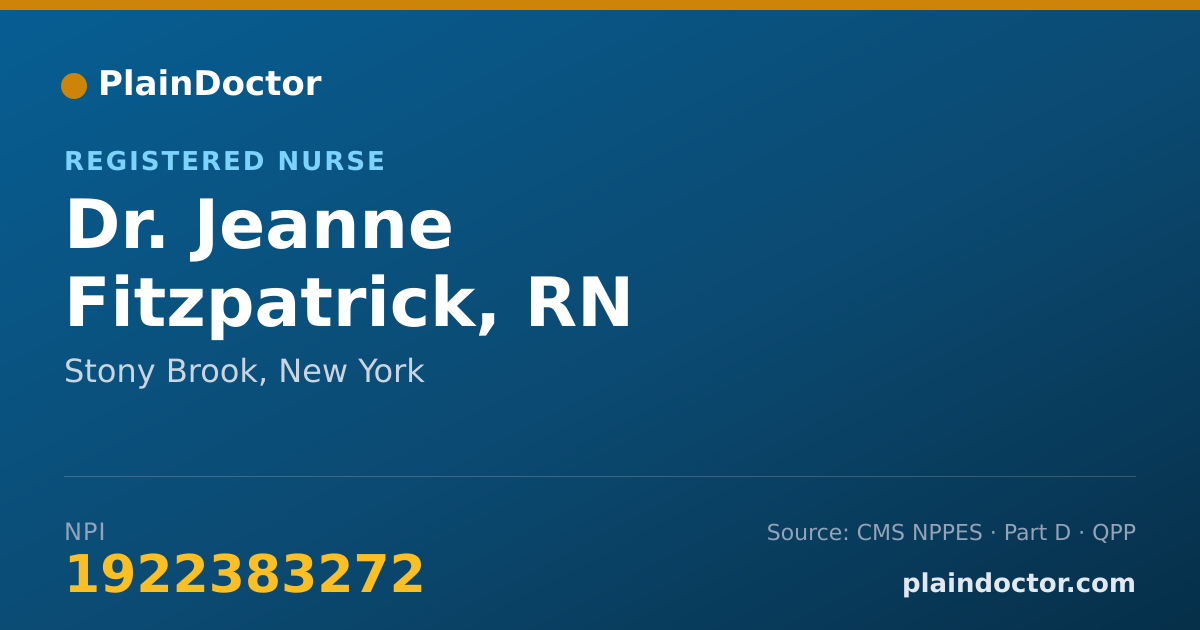 Shareable card for Jeanne Fitzpatrick, RN - Registered Nurse, Stony Brook, NY