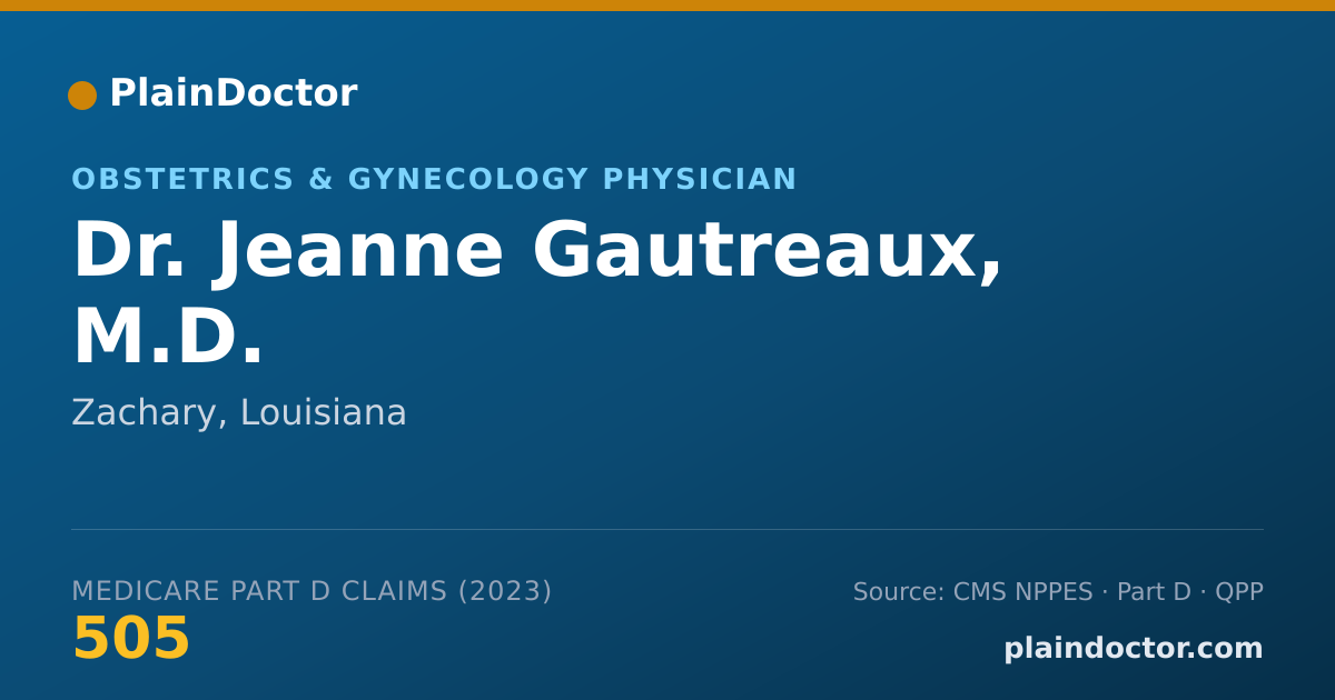 Shareable card for Jeanne Gautreaux, M.D. - Obstetrics & Gynecology Physician, Zachary, LA