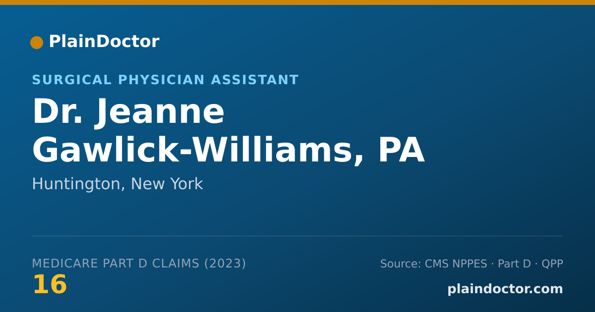 Shareable card for Jeanne Gawlick-Williams, PA - Surgical Physician Assistant, Huntington, NY