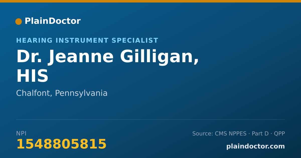 Shareable card for Jeanne Gilligan, HIS - Hearing Instrument Specialist, Chalfont, PA