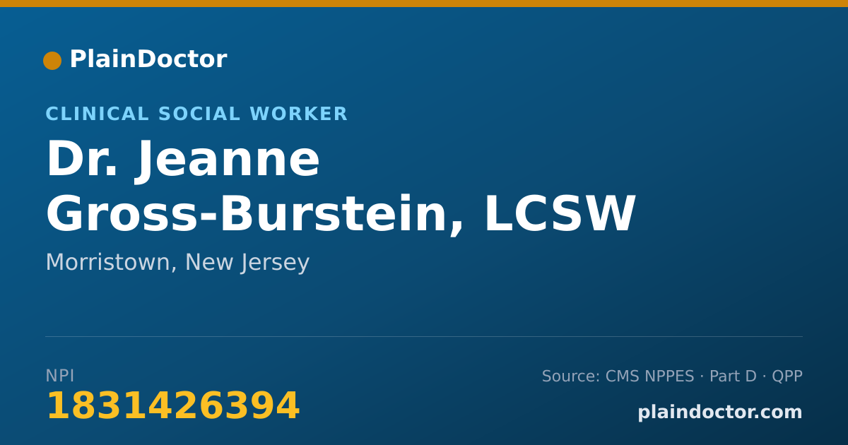 Shareable card for Jeanne Gross-Burstein, LCSW - Clinical Social Worker, Morristown, NJ