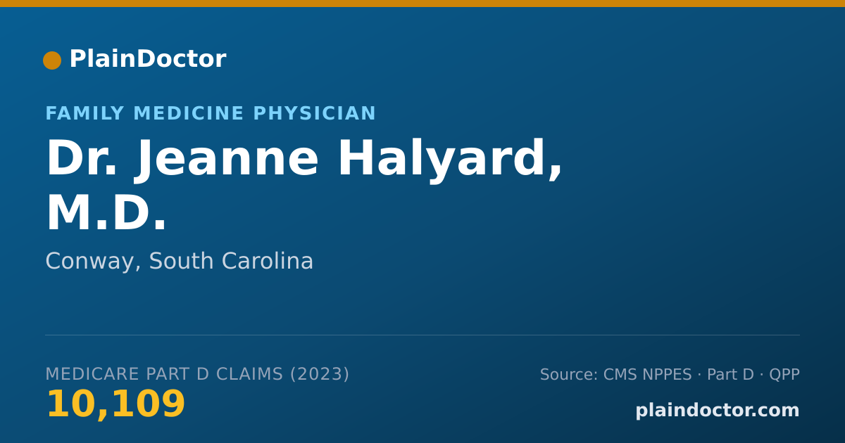 Shareable card for Jeanne Halyard, M.D. - Family Medicine Physician, Conway, SC