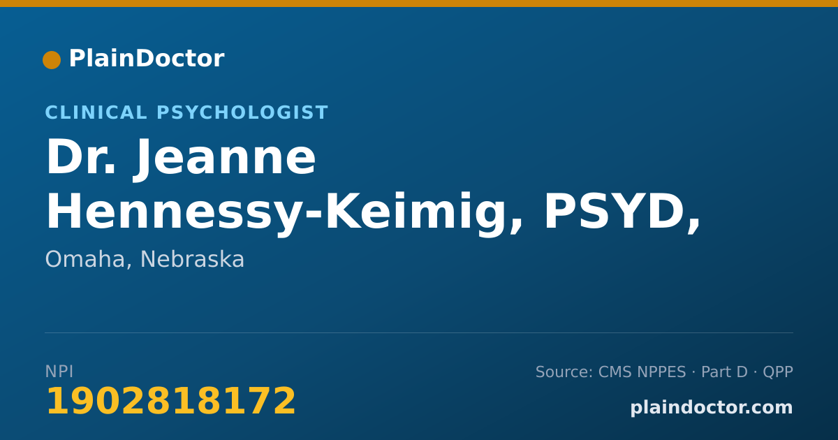 Shareable card for Jeanne Hennessy-Keimig, PSYD, LP - Clinical Psychologist, Omaha, NE