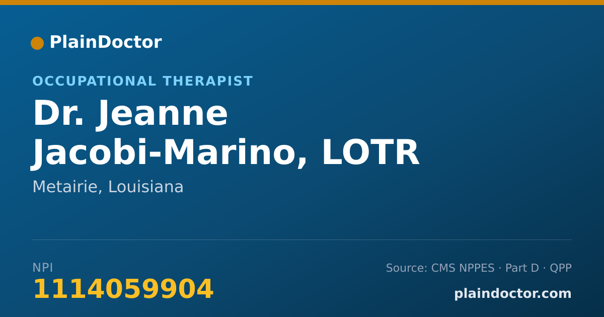 Shareable card for Jeanne Jacobi-Marino, LOTR - Occupational Therapist, Metairie, LA