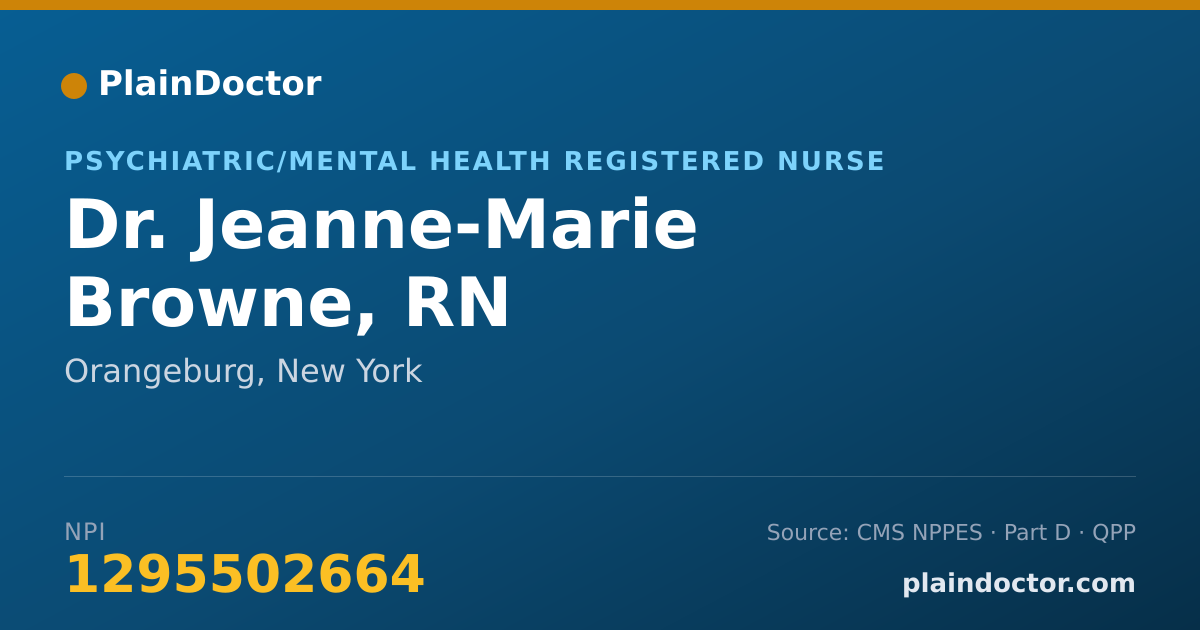 Shareable card for Jeanne-Marie Browne, RN - Psychiatric/Mental Health Registered Nurse, Orangeburg, NY