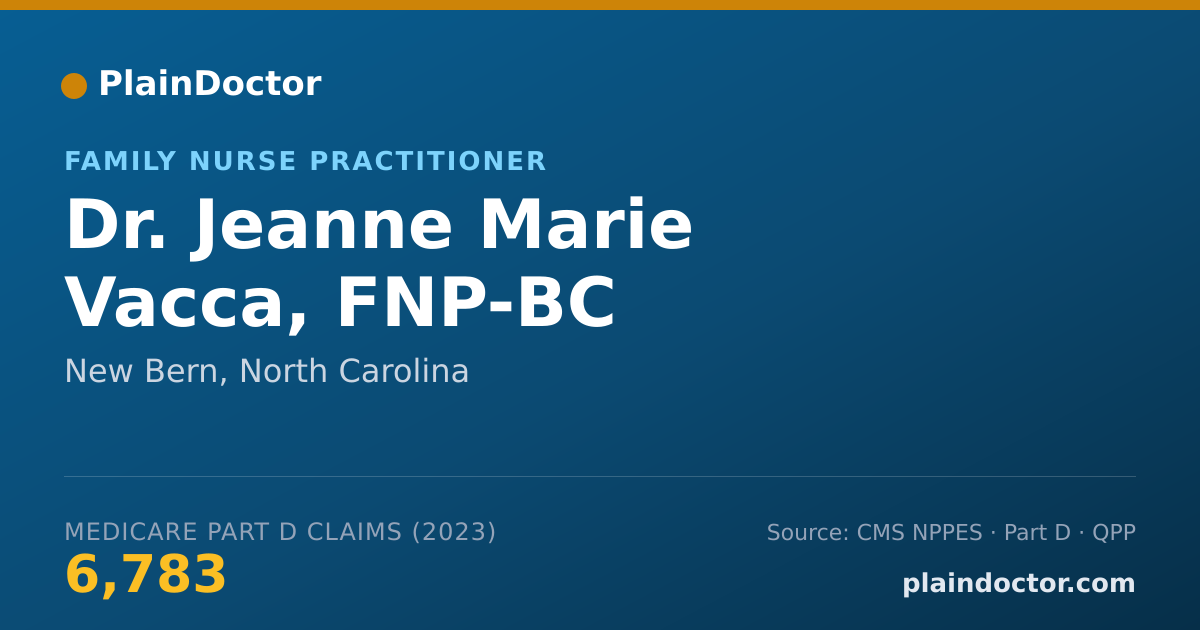 Shareable card for Jeanne Marie Vacca, FNP-BC - Family Nurse Practitioner, New Bern, NC
