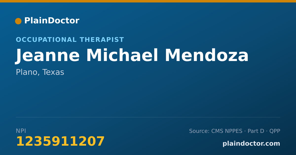 Shareable card for Jeanne Michael Mendoza - Occupational Therapist, Plano, TX