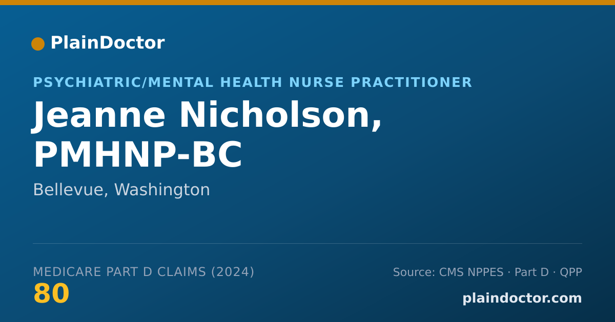 Shareable card for Jeanne Nicholson, PMHNP-BC - Psychiatric/Mental Health Nurse Practitioner, Bellevue, WA