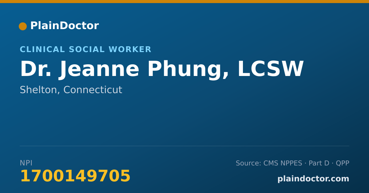 Shareable card for Jeanne Phung, LCSW - Clinical Social Worker, Shelton, CT