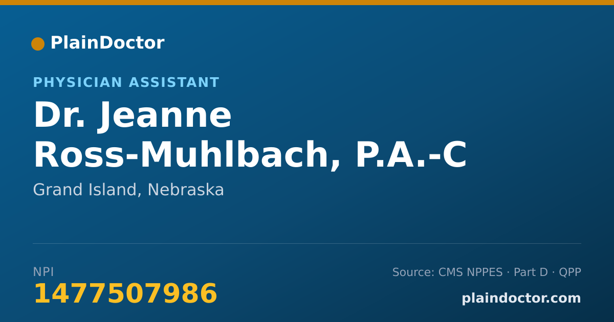 Shareable card for Jeanne Ross-Muhlbach, P.A.-C - Physician Assistant, Grand Island, NE