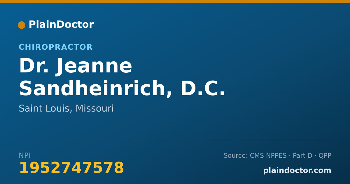 Shareable card for Jeanne Sandheinrich, D.C. - Chiropractor, Saint Louis, MO