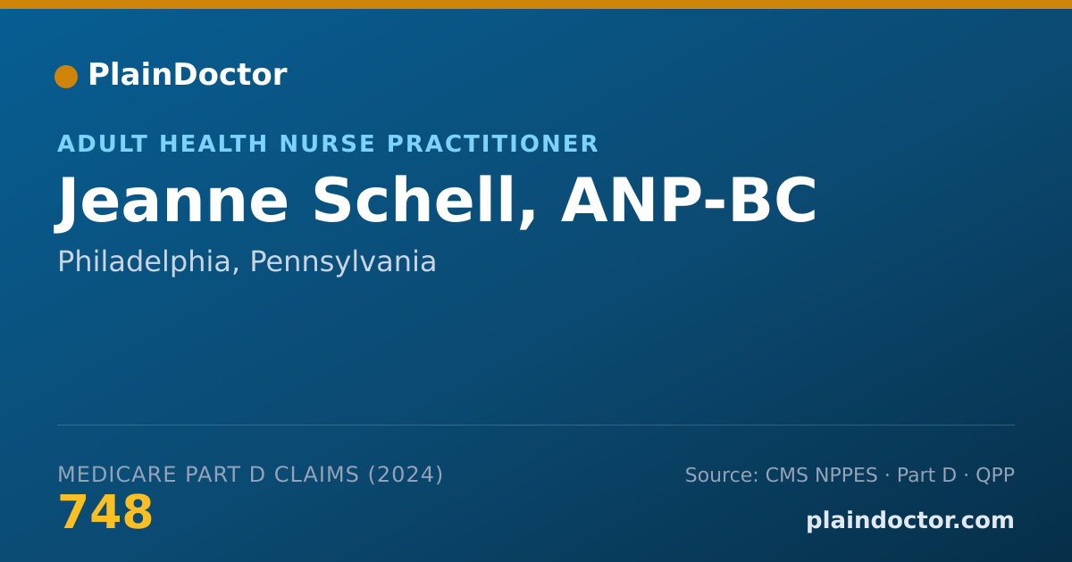 Shareable card for Jeanne Schell, ANP-BC - Adult Health Nurse Practitioner, Philadelphia, PA