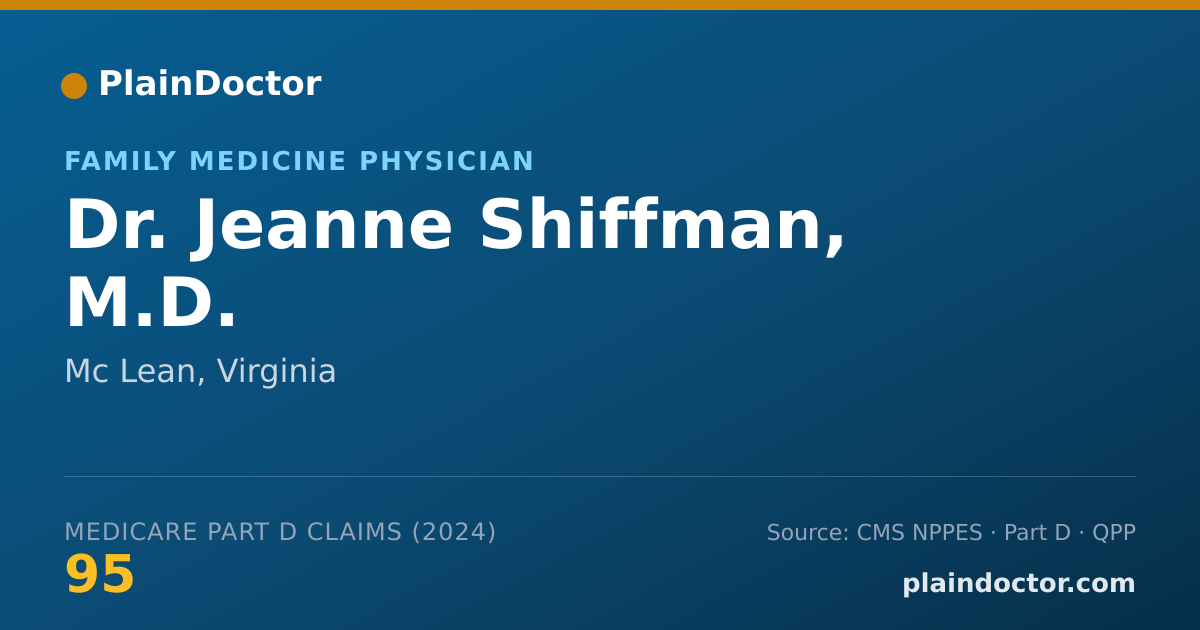 Shareable card for Jeanne Shiffman, M.D. - Family Medicine Physician, Mc Lean, VA