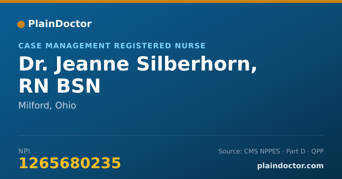 Shareable card for Jeanne Silberhorn, RN  BSN - Case Management Registered Nurse, Milford, OH