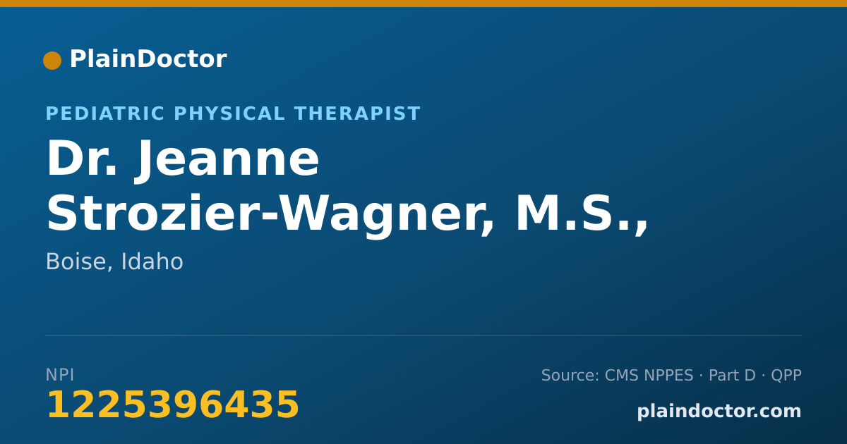 Shareable card for Jeanne Strozier-Wagner, M.S., R.P.T. - Pediatric Physical Therapist, Boise, ID