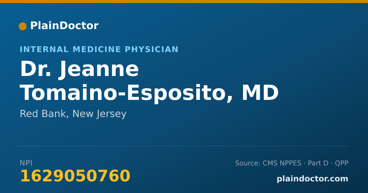 Shareable card for Jeanne Tomaino-Esposito, MD - Internal Medicine Physician, Red Bank, NJ