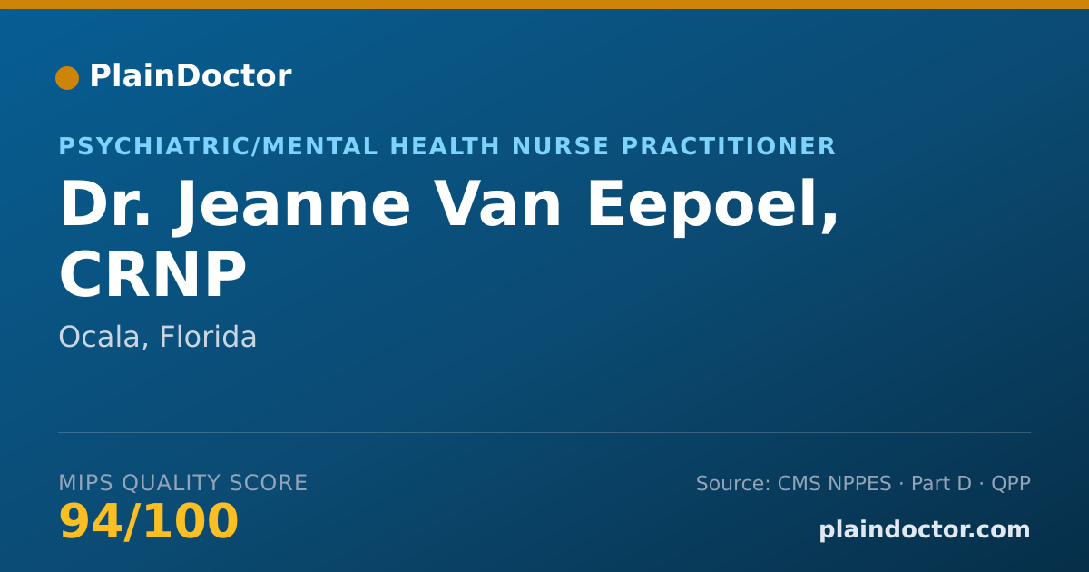 Shareable card for Jeanne Van Eepoel, CRNP - Psychiatric/Mental Health Nurse Practitioner, Ocala, FL