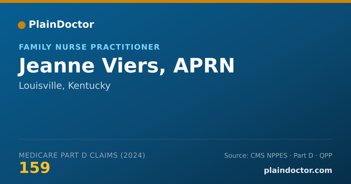 Shareable card for Jeanne Viers, APRN - Family Nurse Practitioner, Louisville, KY