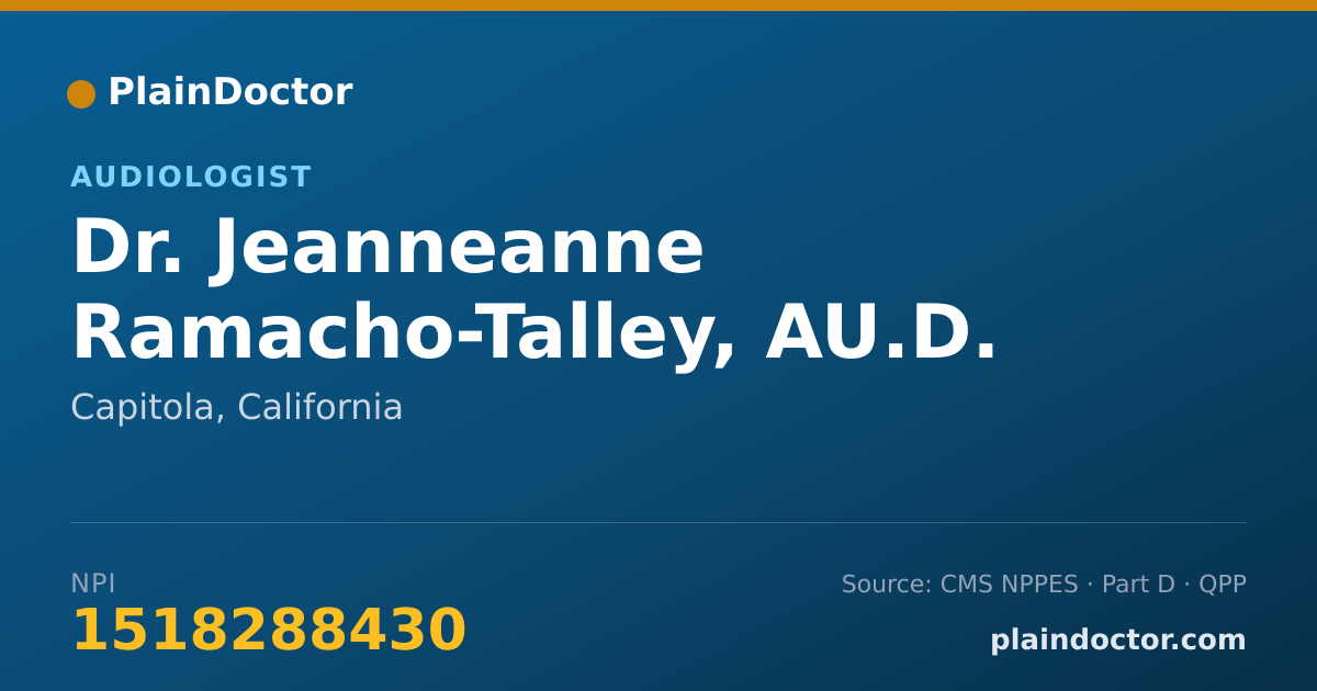 Shareable card for Jeanneanne Ramacho-Talley, AU.D. - Audiologist, Capitola, CA