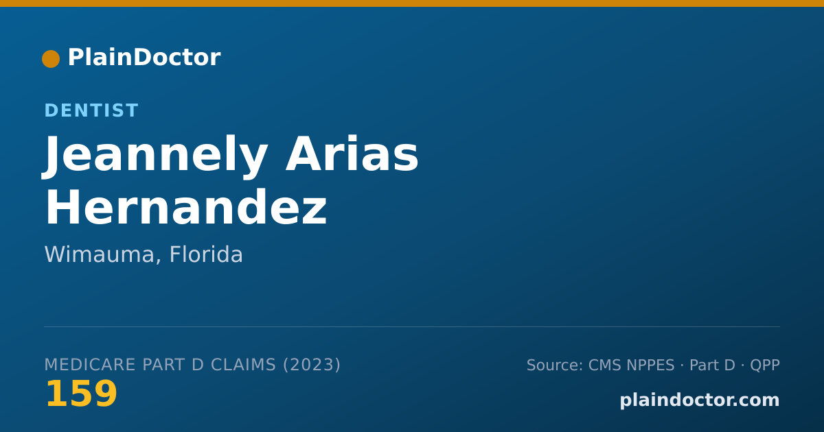 Shareable card for Jeannely Arias Hernandez - Dentist, Wimauma, FL