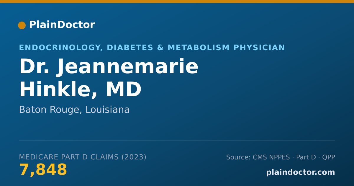 Shareable card for Jeannemarie Hinkle, MD - Endocrinology, Diabetes & Metabolism Physician, Baton Rouge, LA