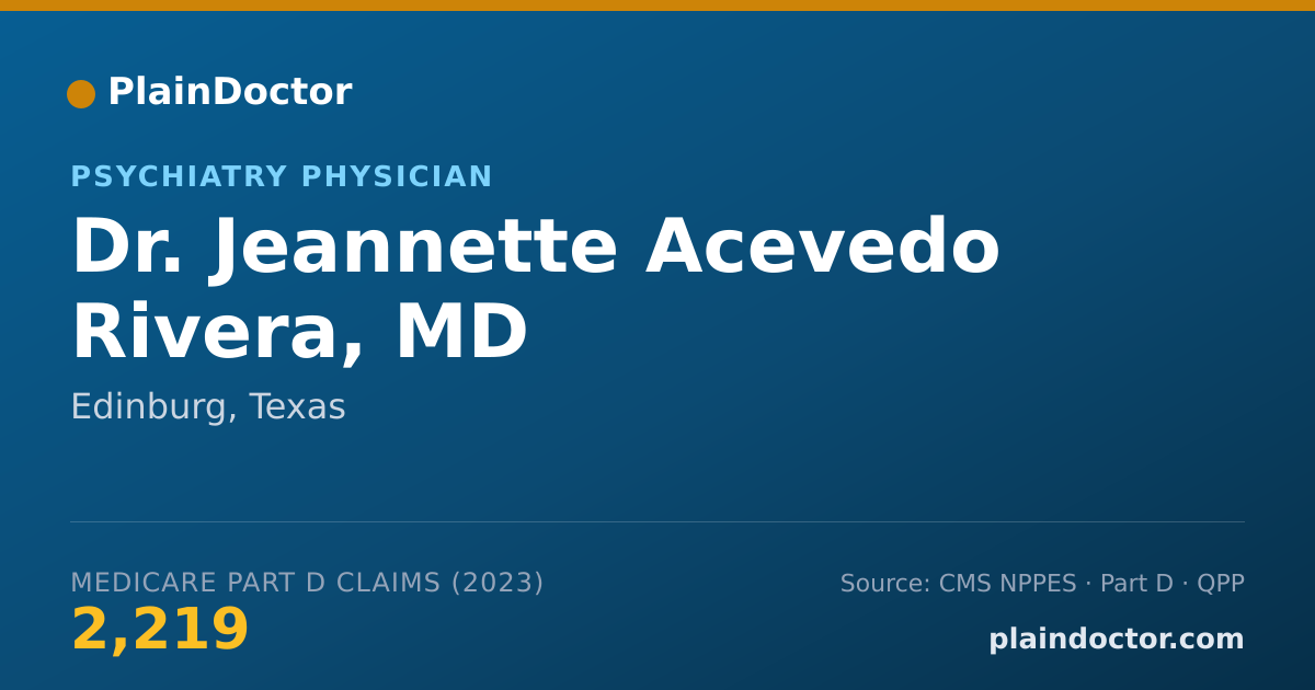 Shareable card for Jeannette Acevedo Rivera, MD - Psychiatry Physician, Edinburg, TX