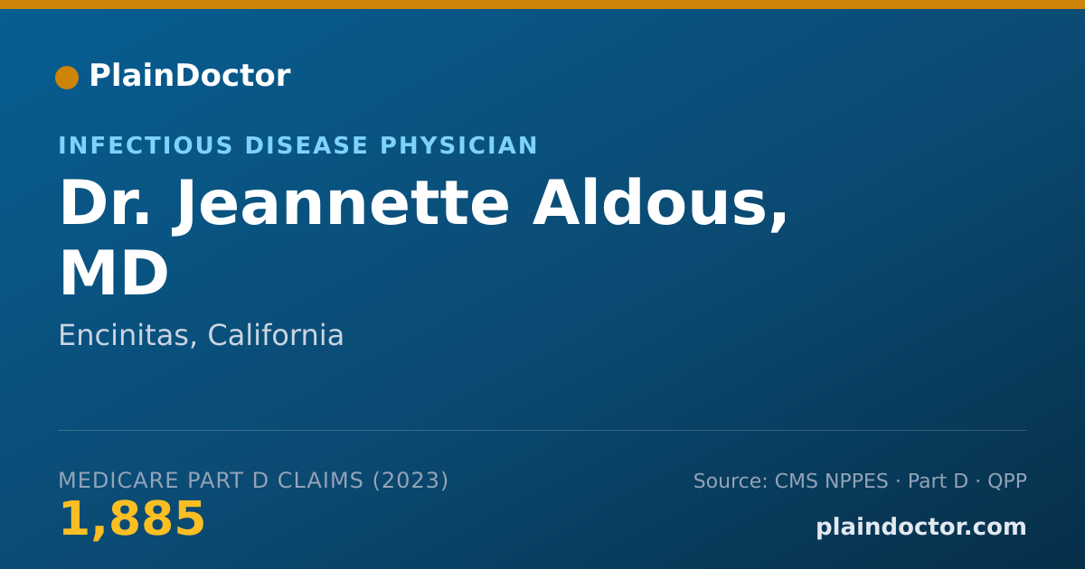Shareable card for Jeannette Aldous, MD - Infectious Disease Physician, Encinitas, CA