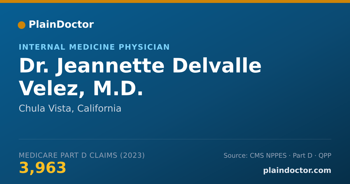 Shareable card for Jeannette Delvalle Velez, M.D. - Internal Medicine Physician, Chula Vista, CA