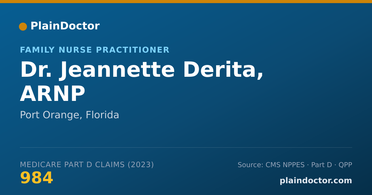 Shareable card for Jeannette Derita, ARNP - Family Nurse Practitioner, Port Orange, FL