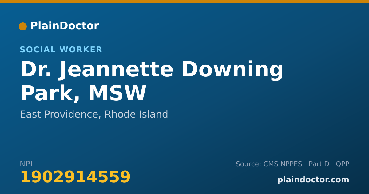 Shareable card for Jeannette Downing Park, MSW - Social Worker, East Providence, RI