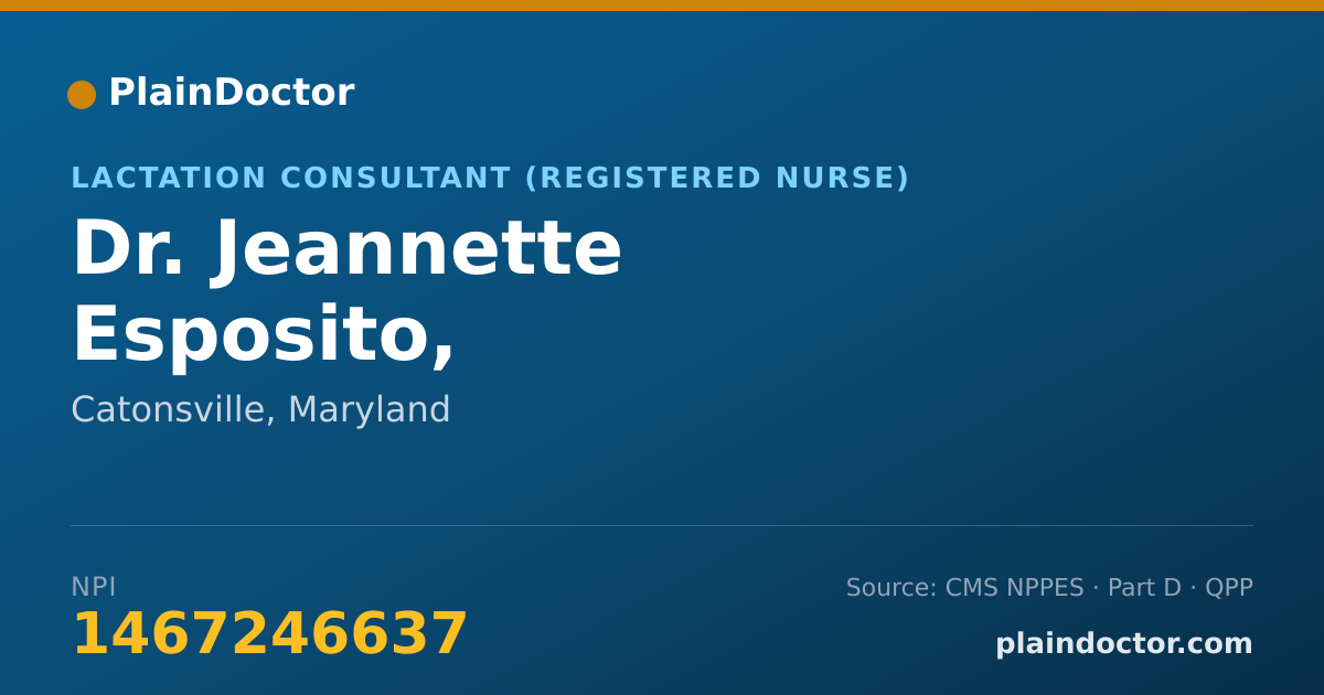 Shareable card for Jeannette Esposito, BSN,IBCLC,RNC-OB,EFM - Lactation Consultant (Registered Nurse), Catonsville, MD