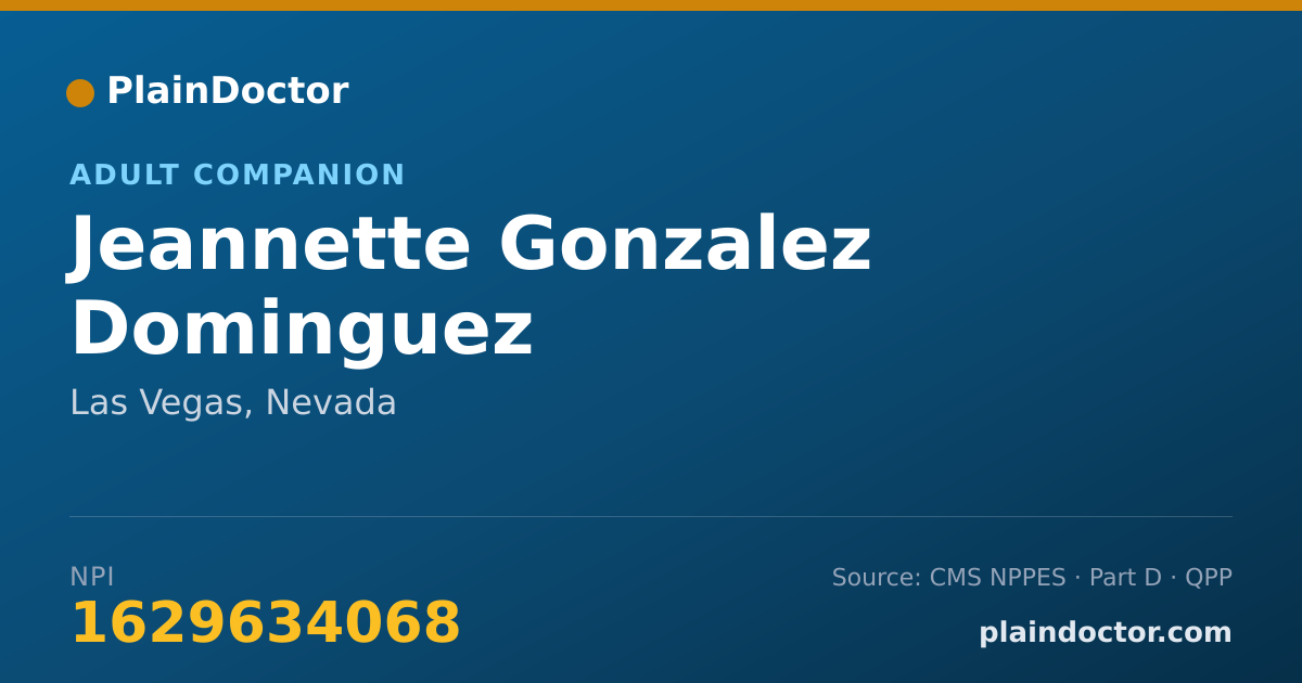 Shareable card for Jeannette Gonzalez Dominguez - Adult Companion, Las Vegas, NV
