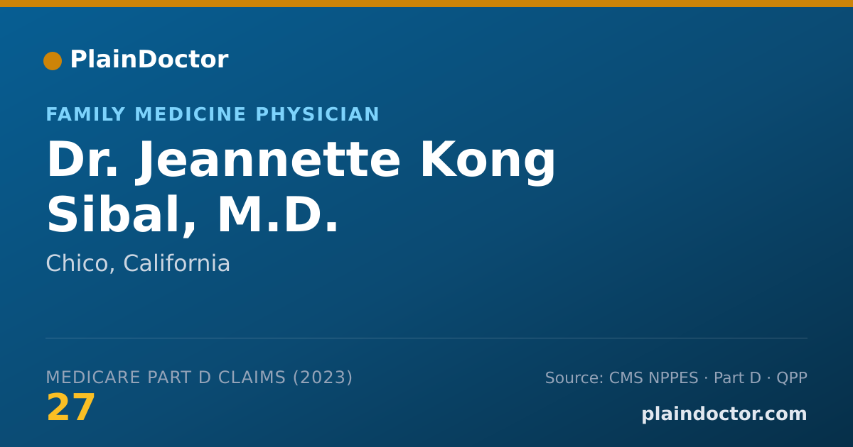 Shareable card for Jeannette Kong Sibal, M.D. - Family Medicine Physician, Chico, CA
