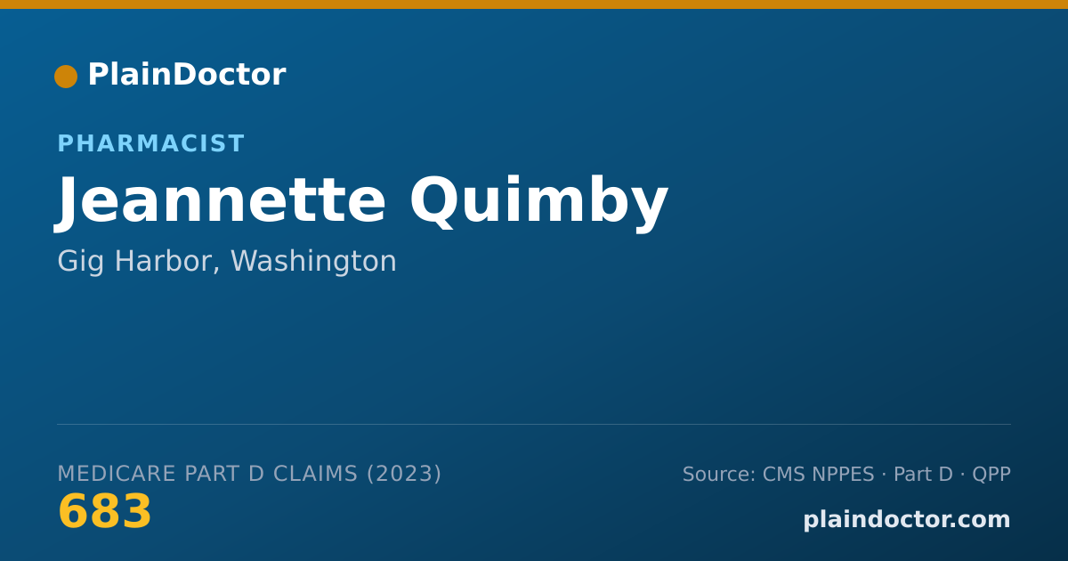Shareable card for Jeannette Quimby - Pharmacist, Gig Harbor, WA