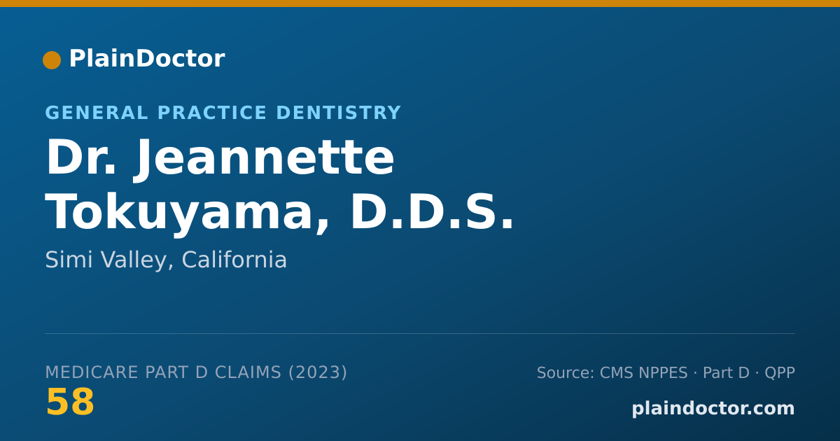 Shareable card for Jeannette Tokuyama, D.D.S. - General Practice Dentistry, Simi Valley, CA