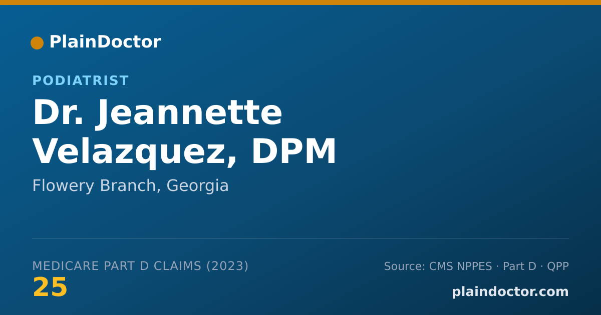Shareable card for Jeannette Velazquez, DPM - Podiatrist, Flowery Branch, GA