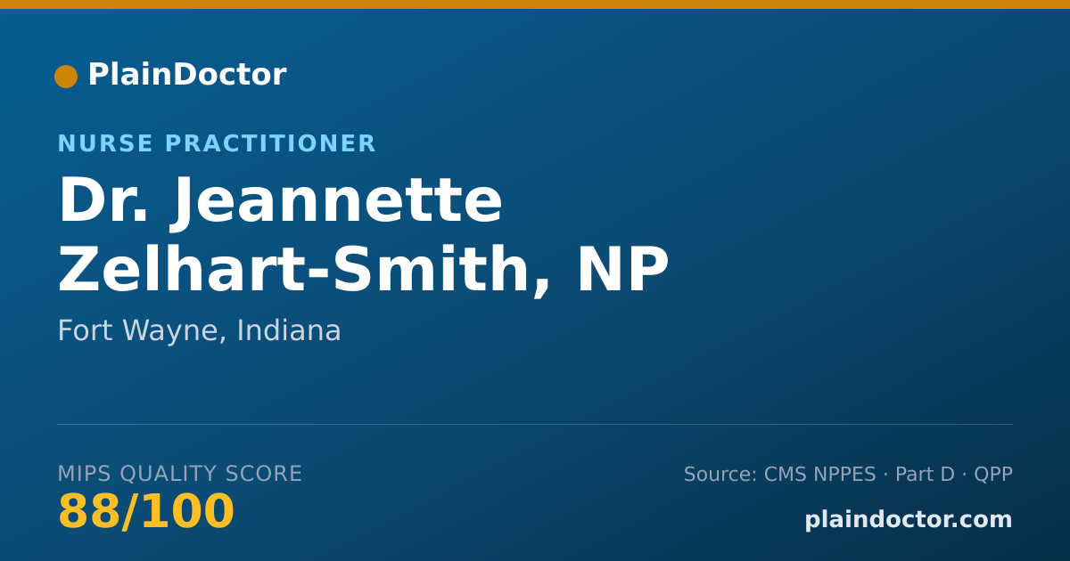 Shareable card for Jeannette Zelhart-Smith, NP - Nurse Practitioner, Fort Wayne, IN