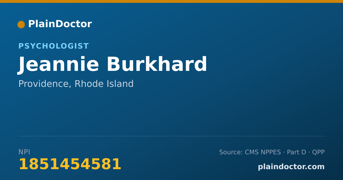 Shareable card for Jeannie Burkhard - Psychologist, Providence, RI