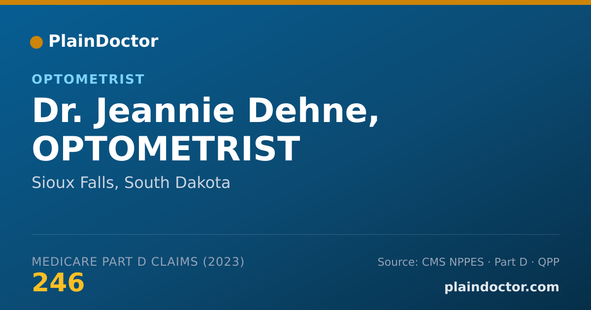 Shareable card for Jeannie Dehne, OPTOMETRIST - Optometrist, Sioux Falls, SD