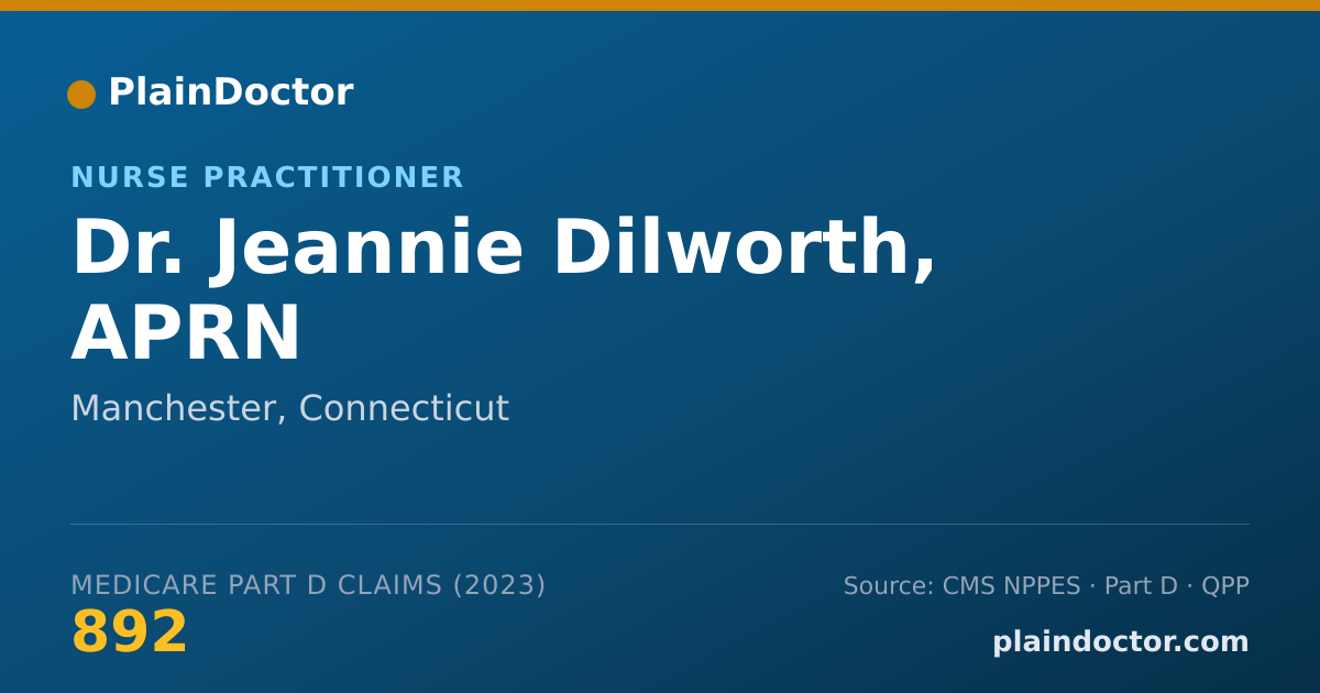 Shareable card for Jeannie Dilworth, APRN - Nurse Practitioner, Manchester, CT