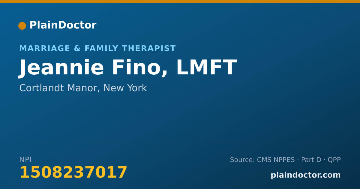 Shareable card for Jeannie Fino, LMFT - Marriage & Family Therapist, Cortlandt Manor, NY