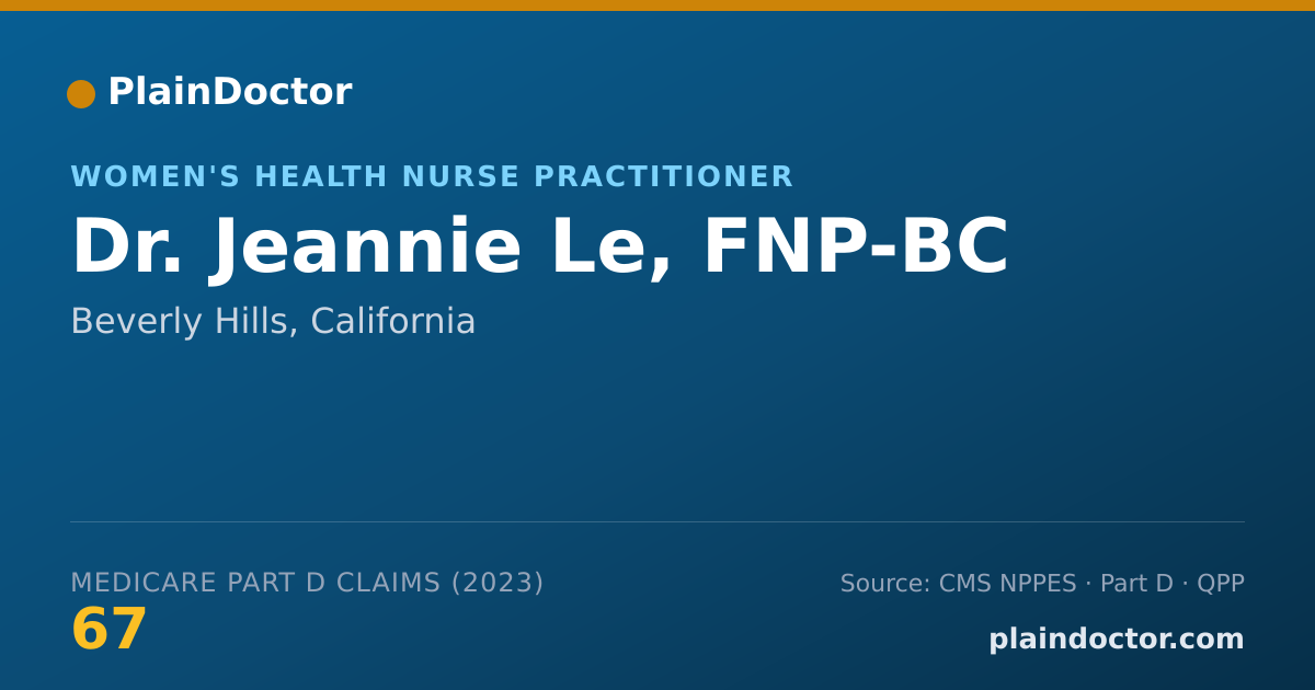 Shareable card for Jeannie Le, FNP-BC - Women's Health Nurse Practitioner, Beverly Hills, CA