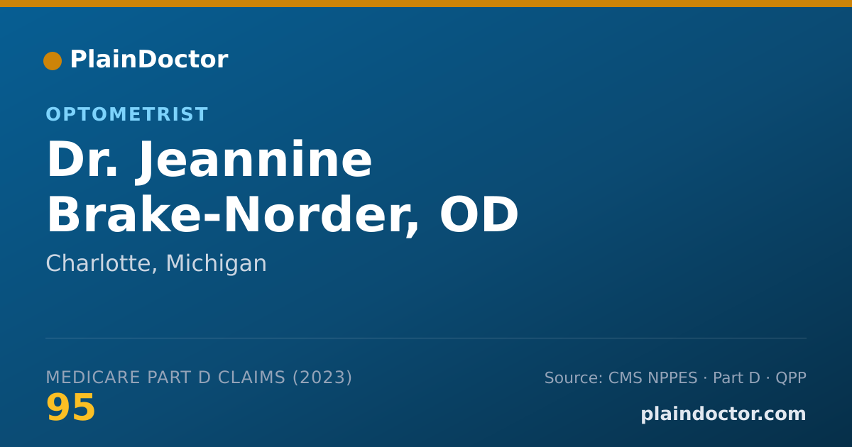 Shareable card for Jeannine Brake-Norder, OD - Optometrist, Charlotte, MI