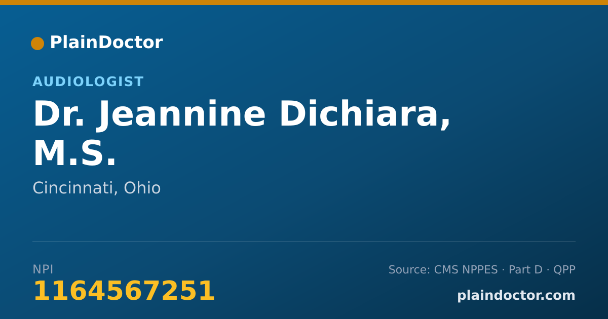 Shareable card for Jeannine Dichiara, M.S. - Audiologist, Cincinnati, OH