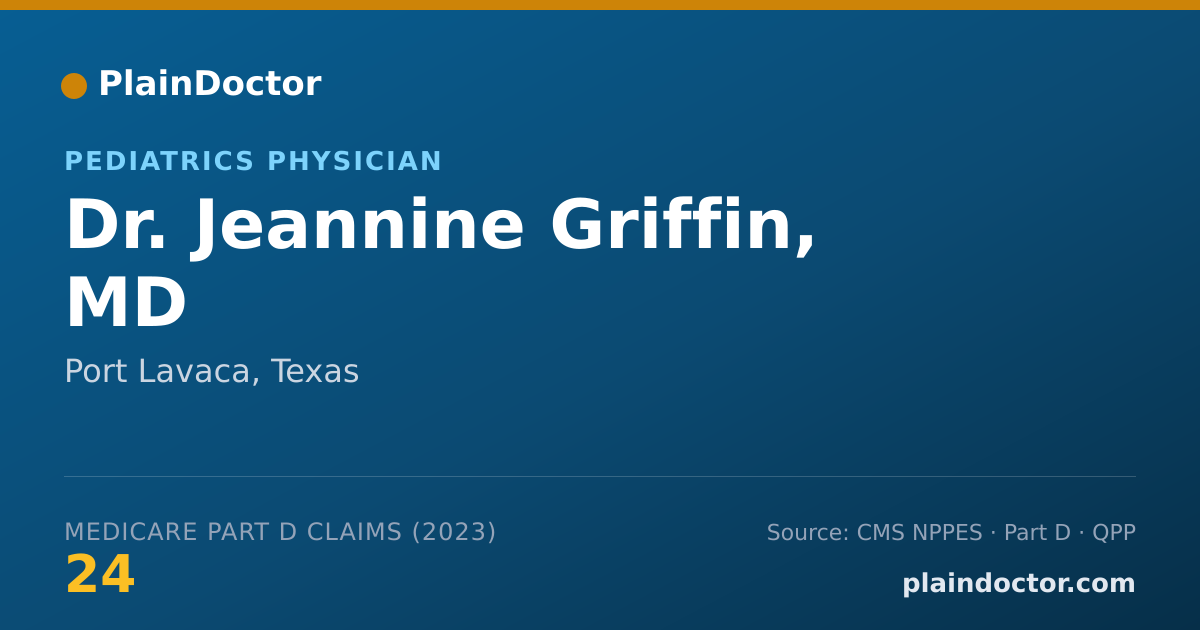 Shareable card for Jeannine Griffin, MD - Pediatrics Physician, Port Lavaca, TX