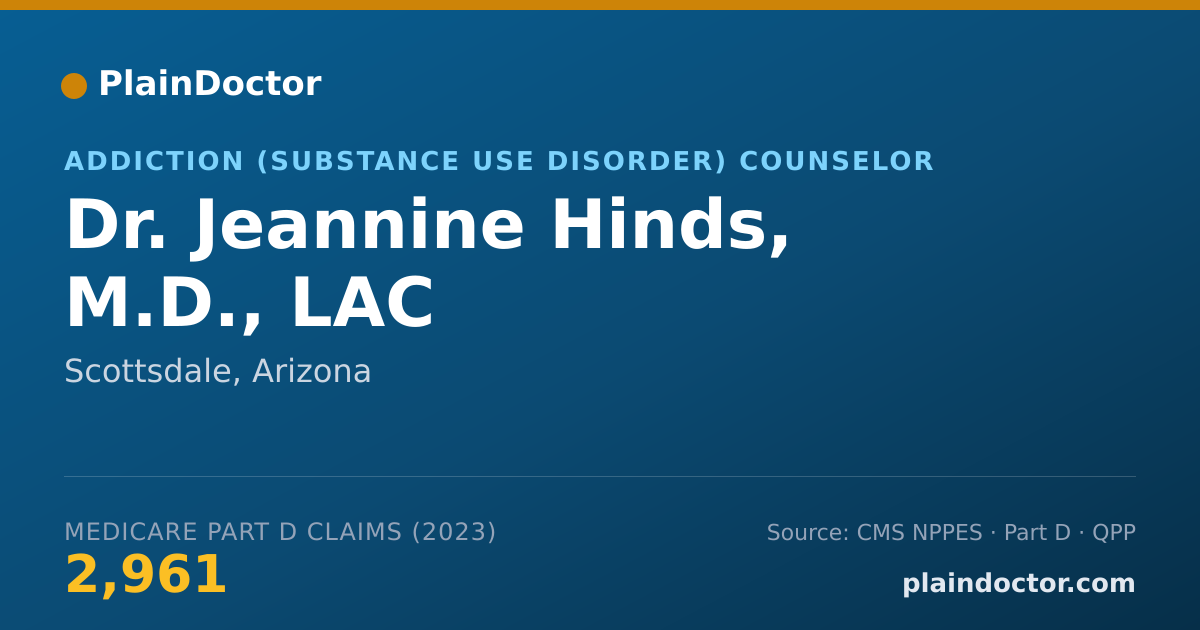Shareable card for Jeannine Hinds, M.D., LAC - Addiction (Substance Use Disorder) Counselor, Scottsdale, AZ