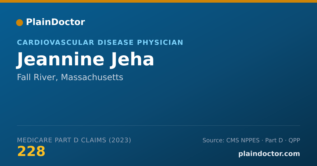 Shareable card for Jeannine Jeha - Cardiovascular Disease Physician, Fall River, MA