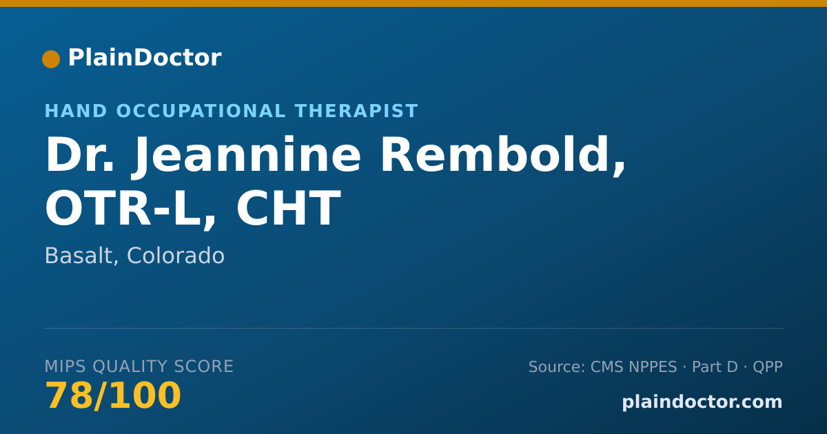 Shareable card for Jeannine Rembold, OTR-L, CHT - Hand Occupational Therapist, Basalt, CO