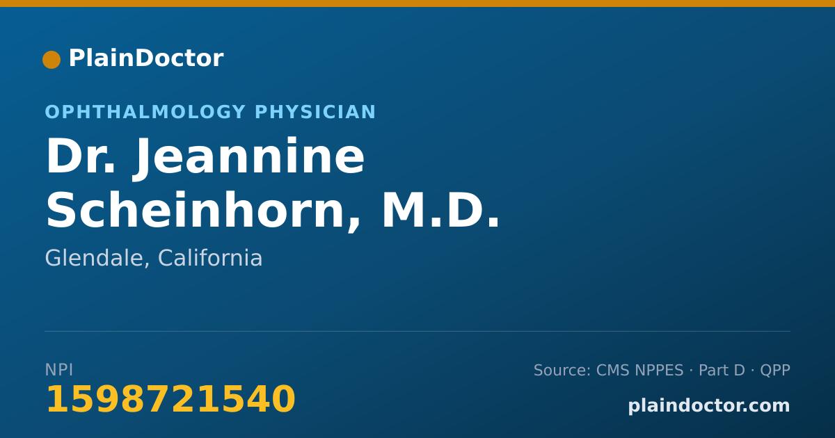 Shareable card for Jeannine Scheinhorn, M.D. - Ophthalmology Physician, Glendale, CA
