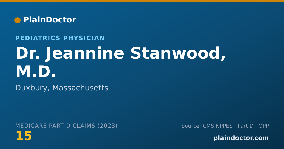 Shareable card for Jeannine Stanwood, M.D. - Pediatrics Physician, Duxbury, MA